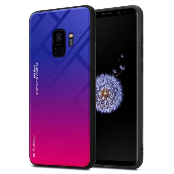 Cadorabo Hülle für Samsung Galaxy S9 Schutz Hülle in Schwarz Handyhülle TPU Etui Cover Case Tempered Glas