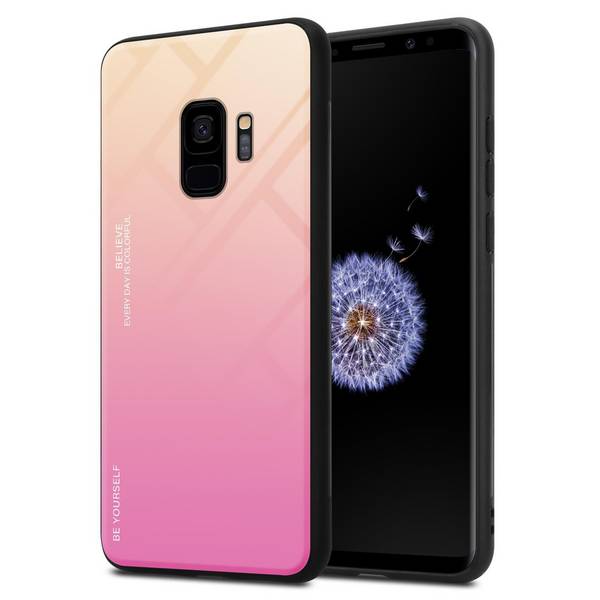 Cadorabo Hülle für Samsung Galaxy S9 Schutz Hülle in Schwarz Handyhülle TPU Etui Cover Case Tempered Glas