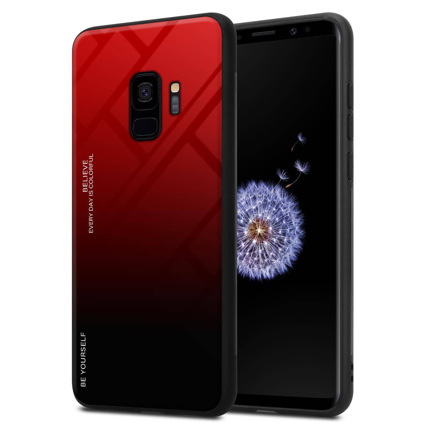 Cadorabo Hülle für Samsung Galaxy S9 Schutz Hülle in Schwarz Handyhülle TPU Etui Cover Case Tempered Glas-0