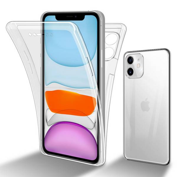 Cadorabo Schutzhülle für Apple iPhone 11 Hülle in natur 360° Etui Full Body Handyhülle Cover Case