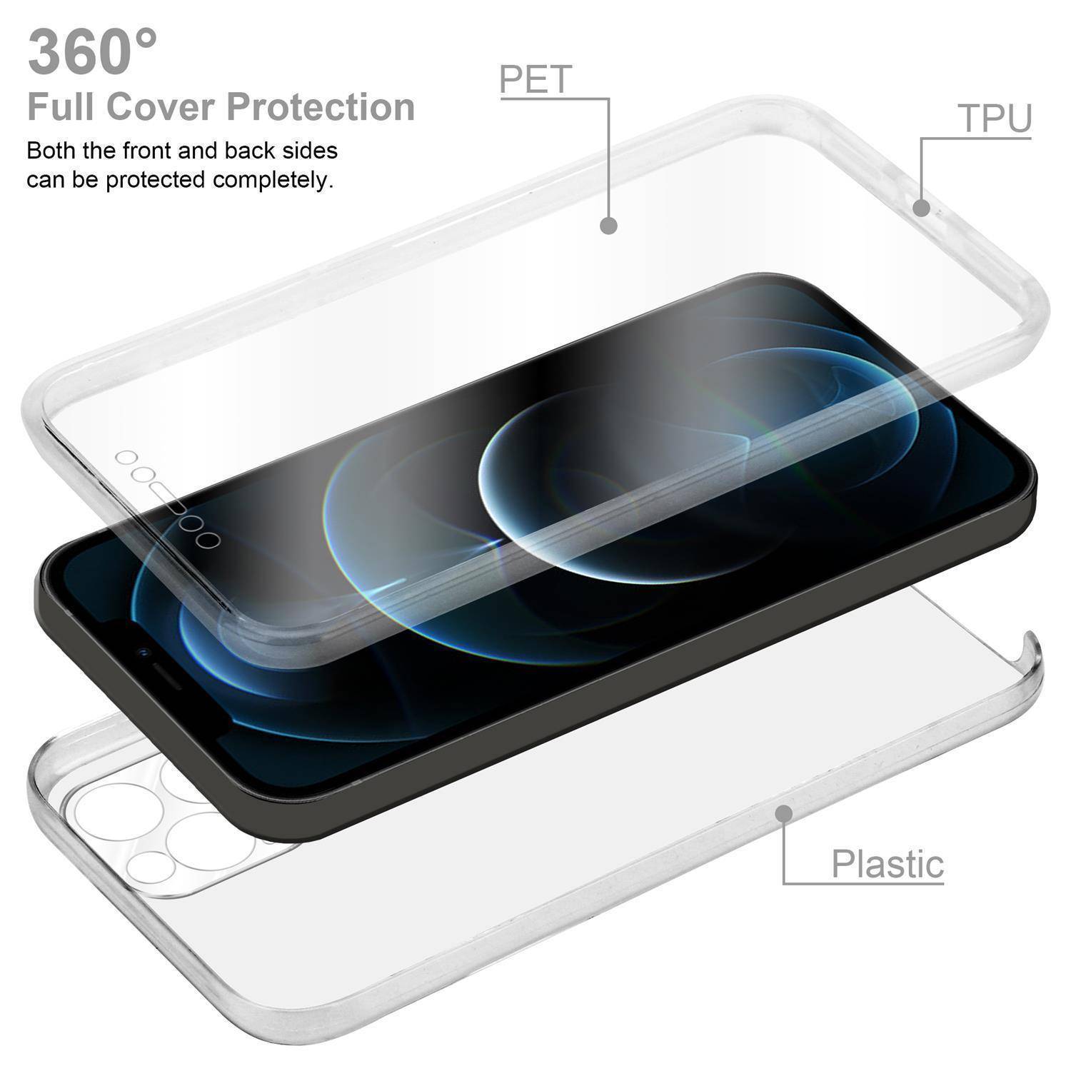 Cadorabo Schutzhülle für Apple iPhone 13 Hülle in Transparent 360° Etui Full Body Handyhülle Cover Case-1