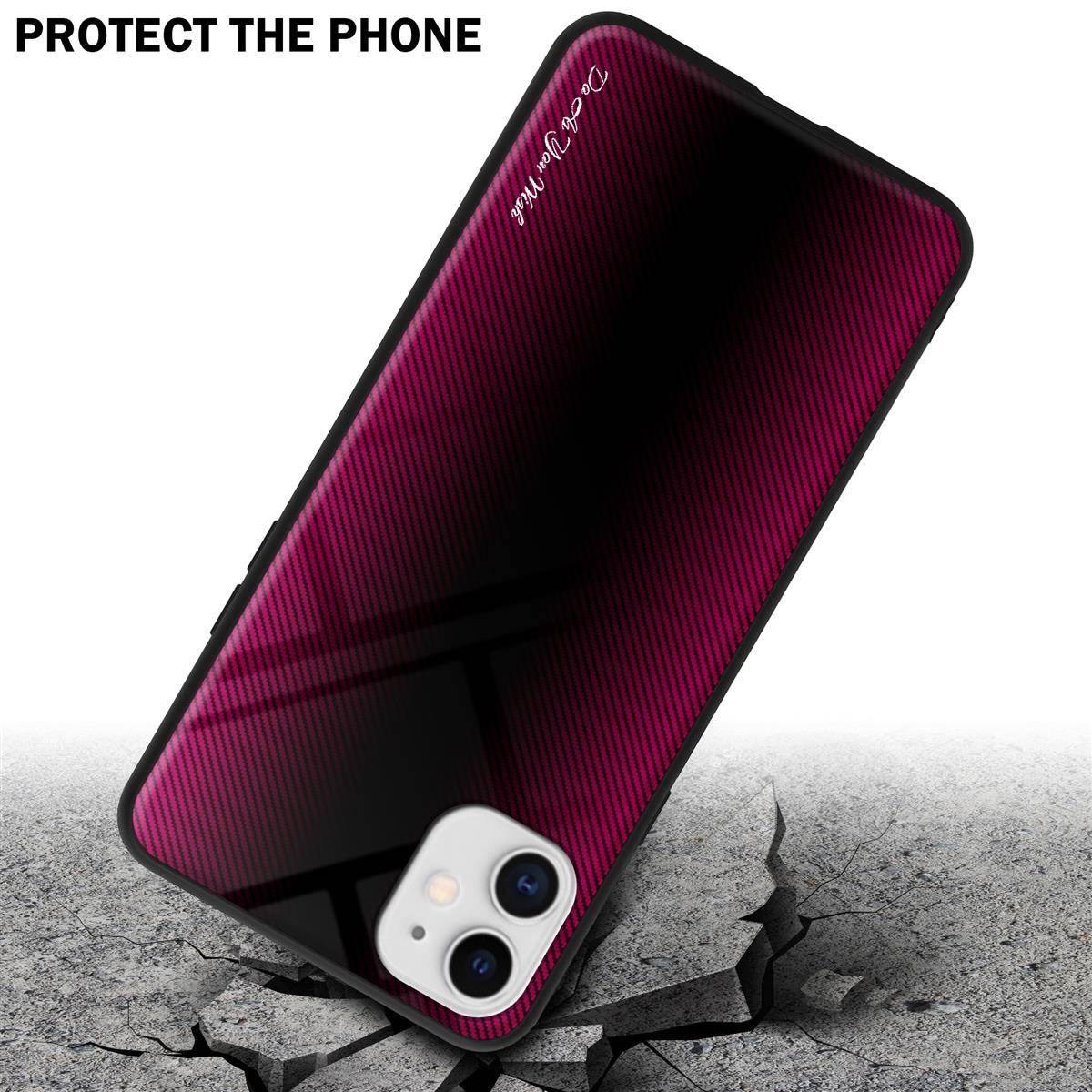 Cadorabo Hülle für Apple iPhone 11 Schutz Hülle in Pink Handyhülle TPU Etui Cover Case Tempered Glas-2