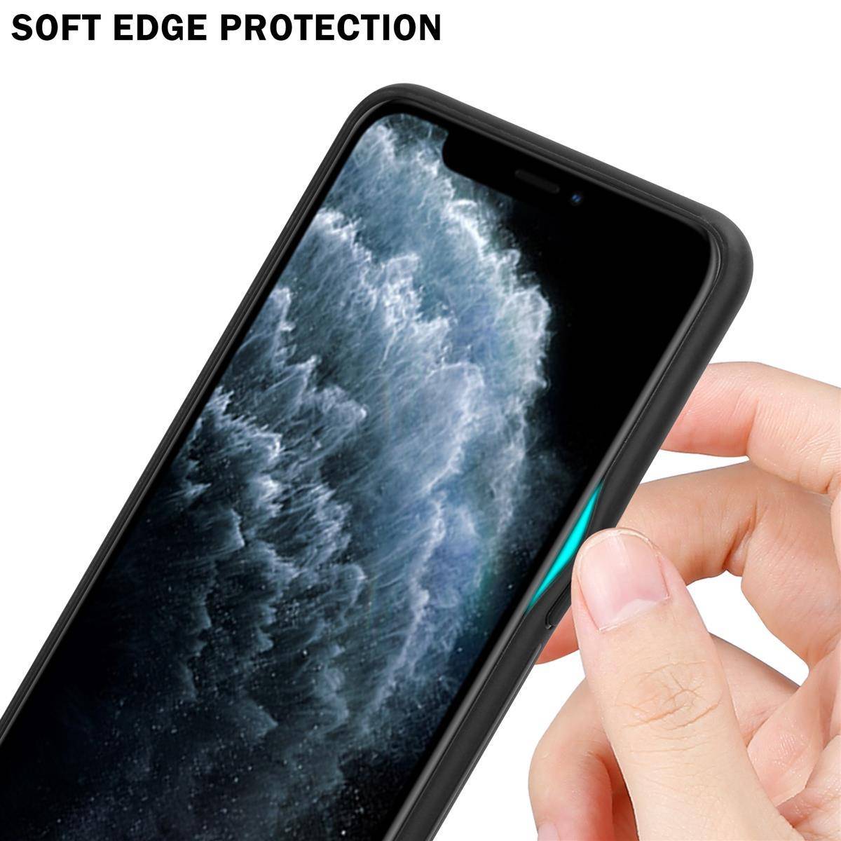 Cadorabo Hülle für Apple iPhone 11 PRO Schutz Hülle in Schwarz Handyhülle TPU Etui Cover Case Tempered Glas-3