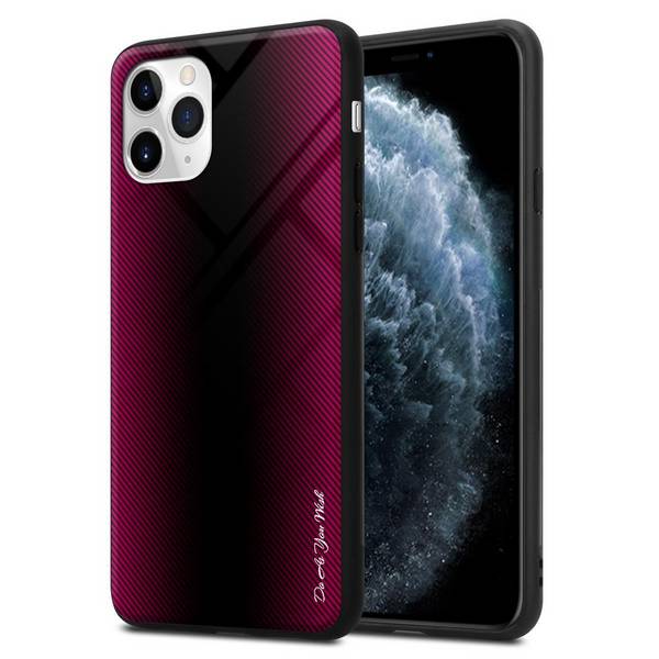 Cadorabo Hülle für Apple iPhone 11 PRO MAX Schutz Hülle in Pink Handyhülle TPU Etui Cover Case Tempered Glas