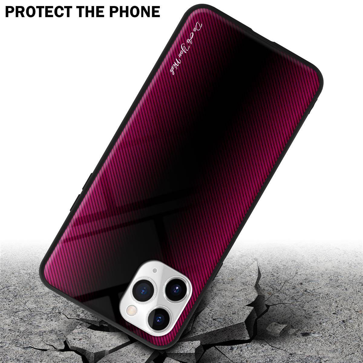Cadorabo Hülle für Apple iPhone 11 PRO MAX Schutz Hülle in Pink Handyhülle TPU Etui Cover Case Tempered Glas-3