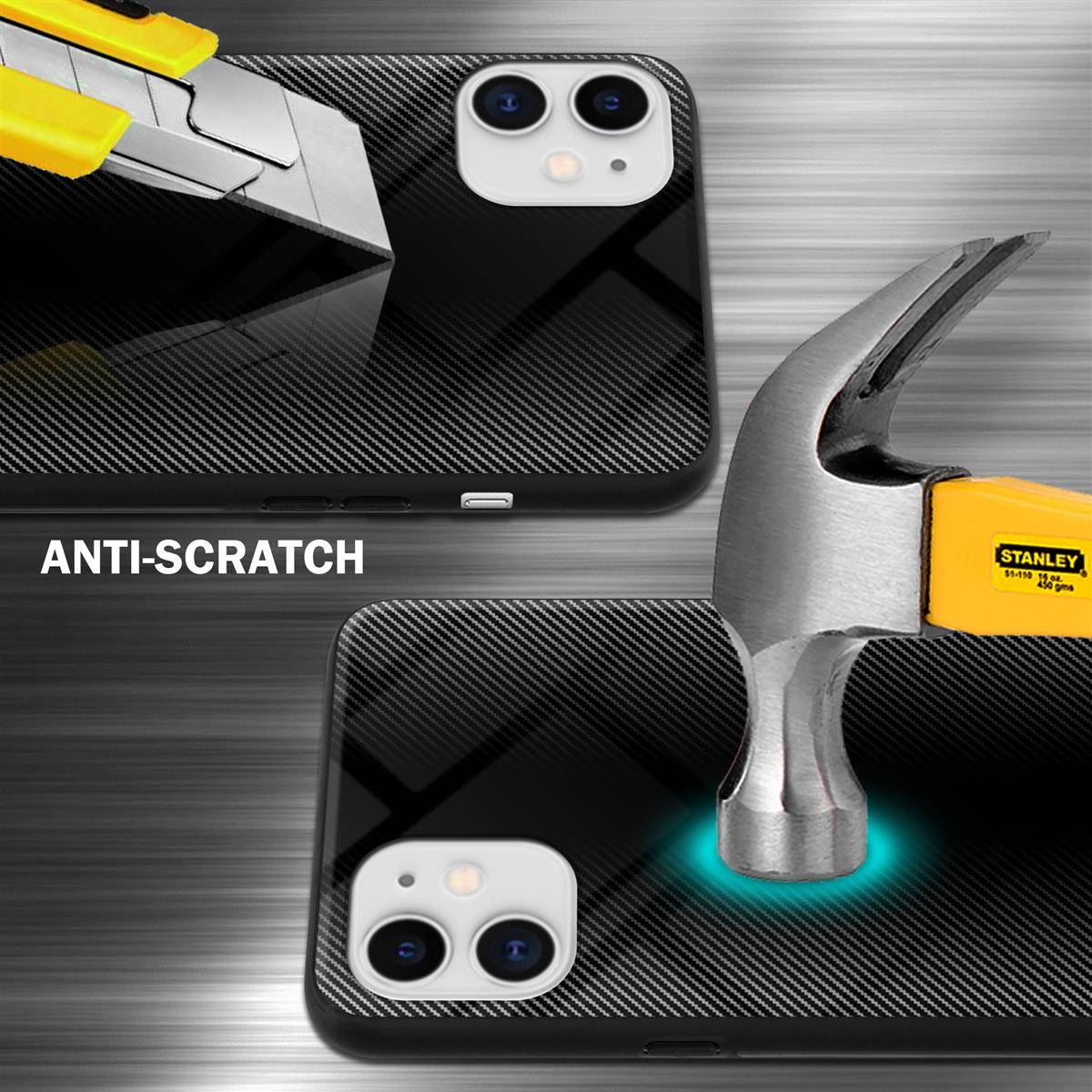 Cadorabo Hülle für Apple iPhone 11 Schutz Hülle in Schwarz Handyhülle TPU Etui Cover Case Tempered Glas-2