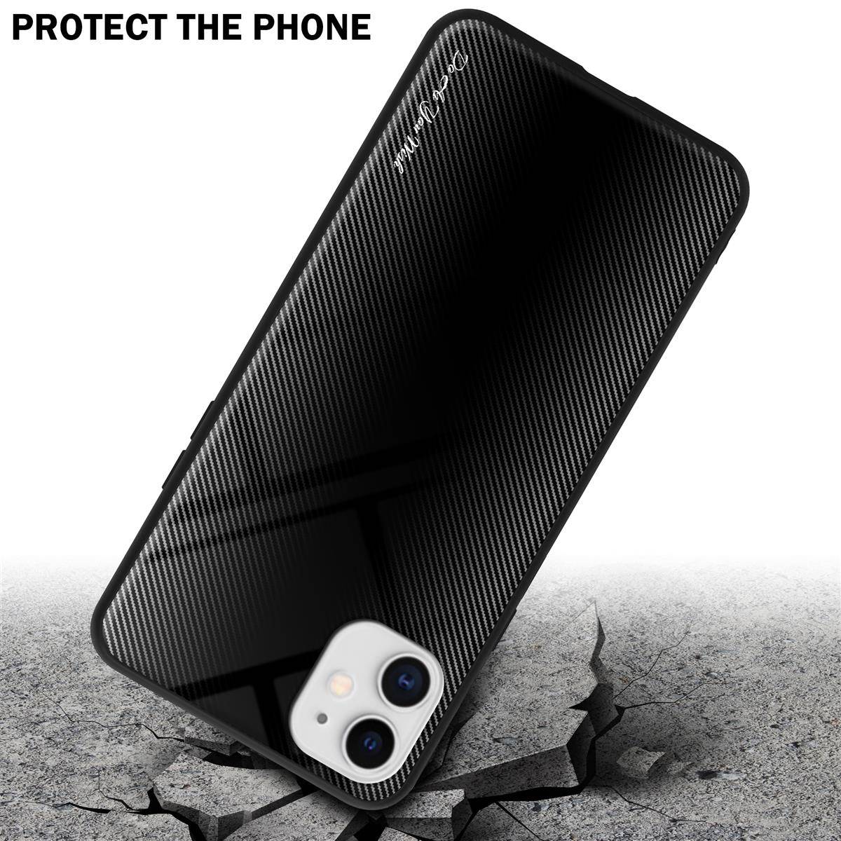 Cadorabo Hülle für Apple iPhone 11 Schutz Hülle in Schwarz Handyhülle TPU Etui Cover Case Tempered Glas-3