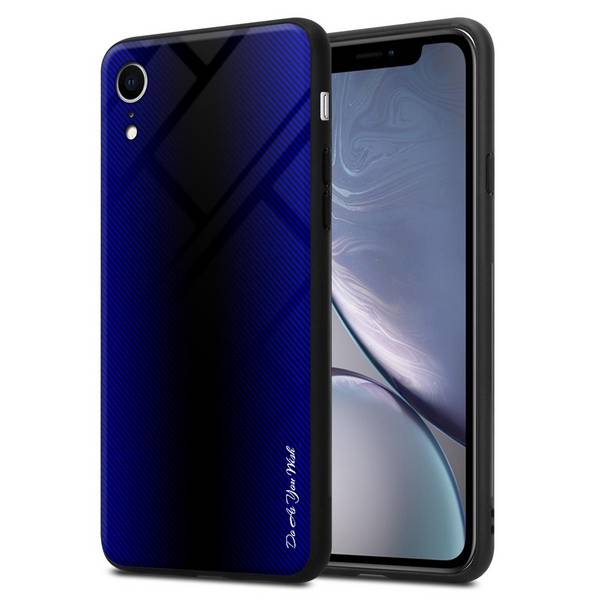 Cadorabo Hülle für Apple iPhone XR Schutz Hülle in Lila Handyhülle TPU Etui Cover Case Tempered Glas