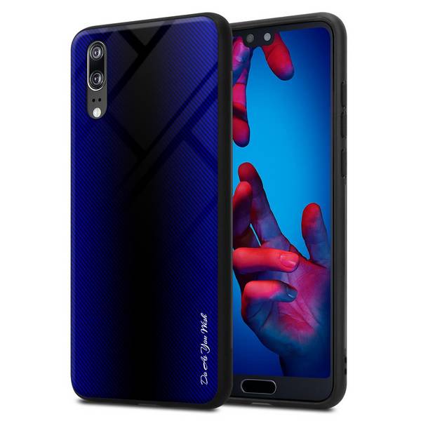 Cadorabo Hülle für Huawei P20 Schutz Hülle in Lila Handyhülle TPU Etui Cover Case Tempered Glas