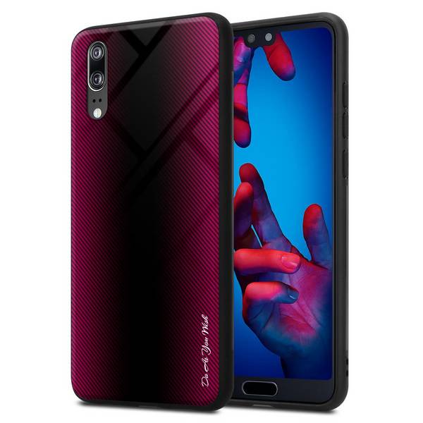 Cadorabo Hülle für Huawei P20 Schutz Hülle in Pink Handyhülle TPU Etui Cover Case Tempered Glas
