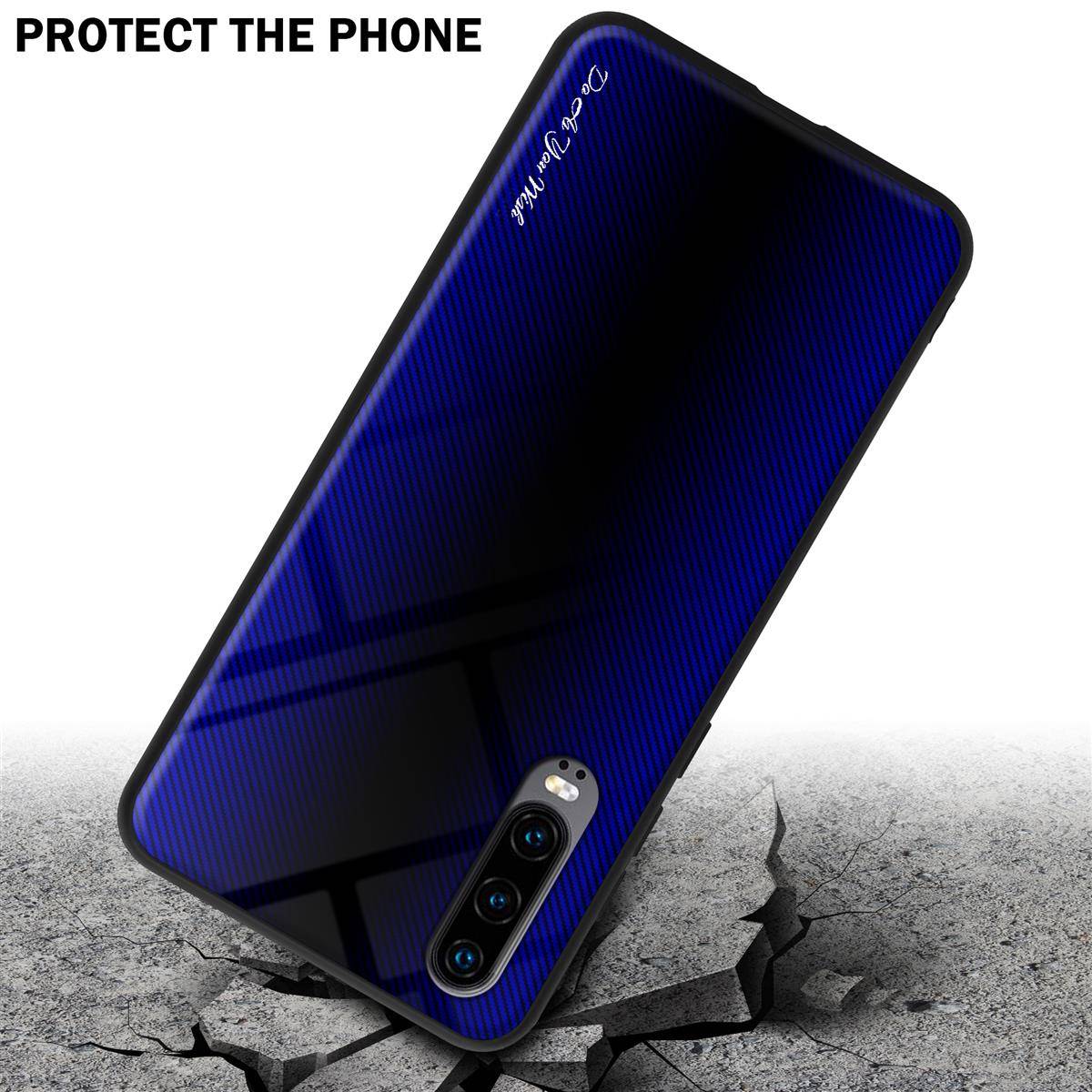 Cadorabo Hülle für Huawei P30 Schutz Hülle in Lila Handyhülle TPU Etui Cover Case Tempered Glas-4