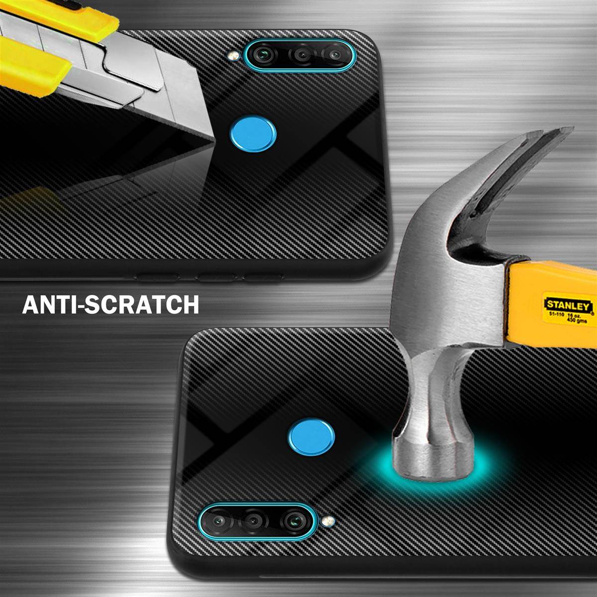 Cadorabo Hülle für Huawei P30 LITE Schutz Hülle in Schwarz Handyhülle TPU Etui Cover Case Tempered Glas-2