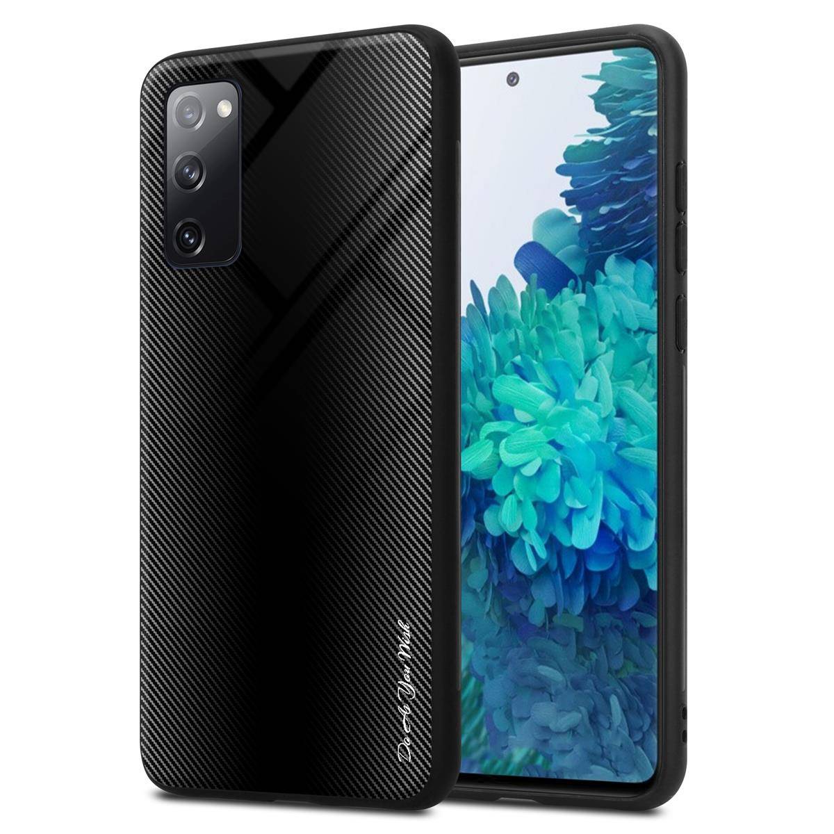 Cadorabo Hülle für Samsung Galaxy S20 FE Schutz Hülle in Schwarz Handyhülle TPU Etui Cover Case Tempered Glas-0