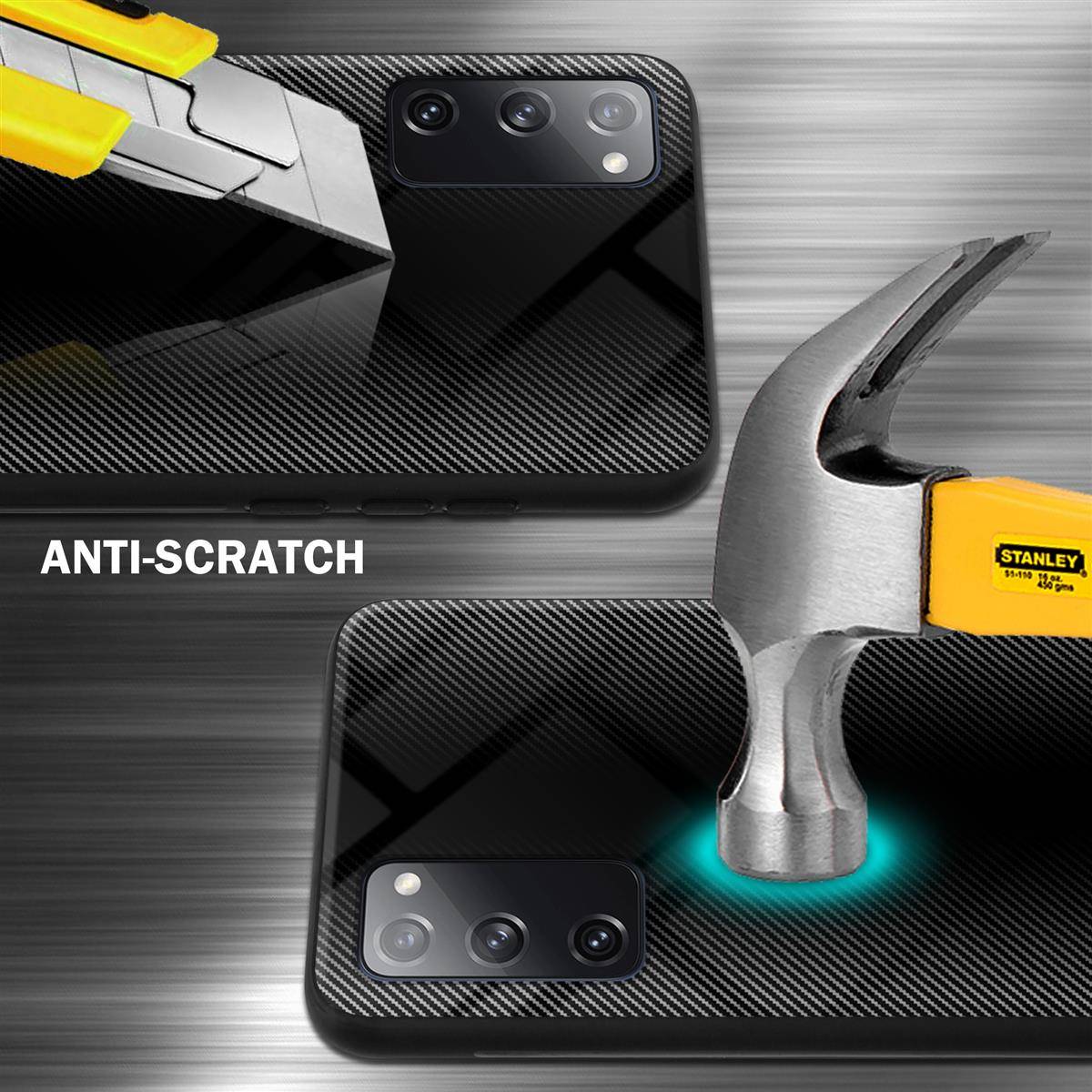 Cadorabo Hülle für Samsung Galaxy S20 FE Schutz Hülle in Schwarz Handyhülle TPU Etui Cover Case Tempered Glas-1
