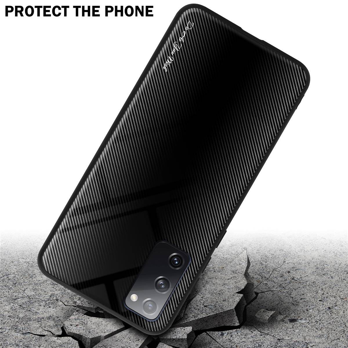 Cadorabo Hülle für Samsung Galaxy S20 FE Schutz Hülle in Schwarz Handyhülle TPU Etui Cover Case Tempered Glas-2