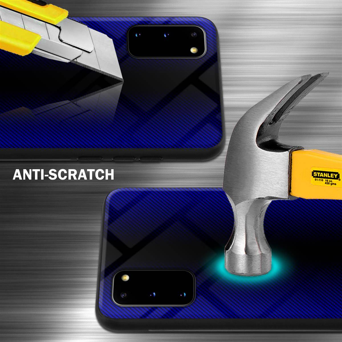Cadorabo Hülle für Samsung Galaxy S20 Schutz Hülle in Lila Handyhülle TPU Etui Cover Case Tempered Glas-1
