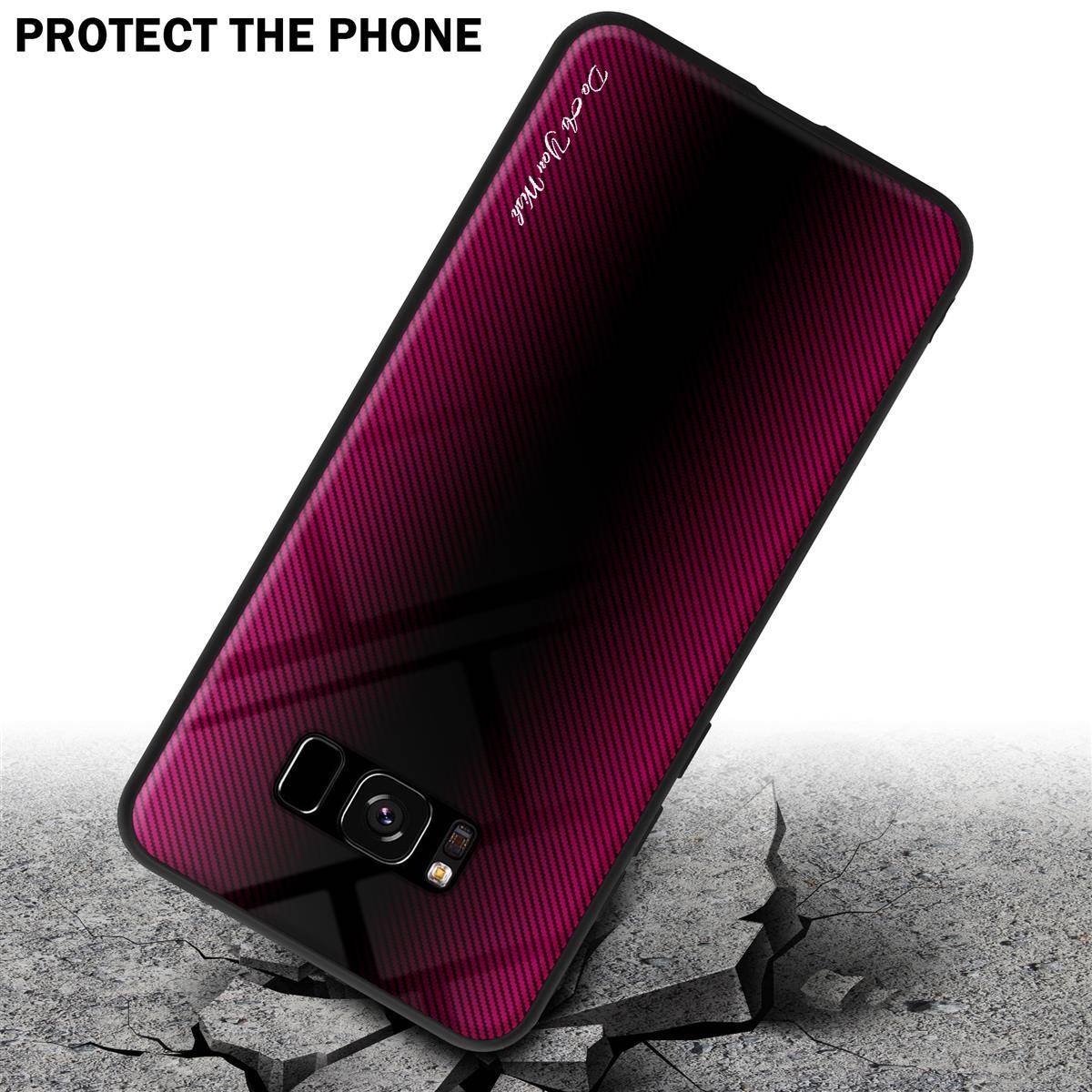 Cadorabo Hülle für Samsung Galaxy S8 Schutz Hülle in Pink Handyhülle TPU Etui Cover Case Tempered Glas-3