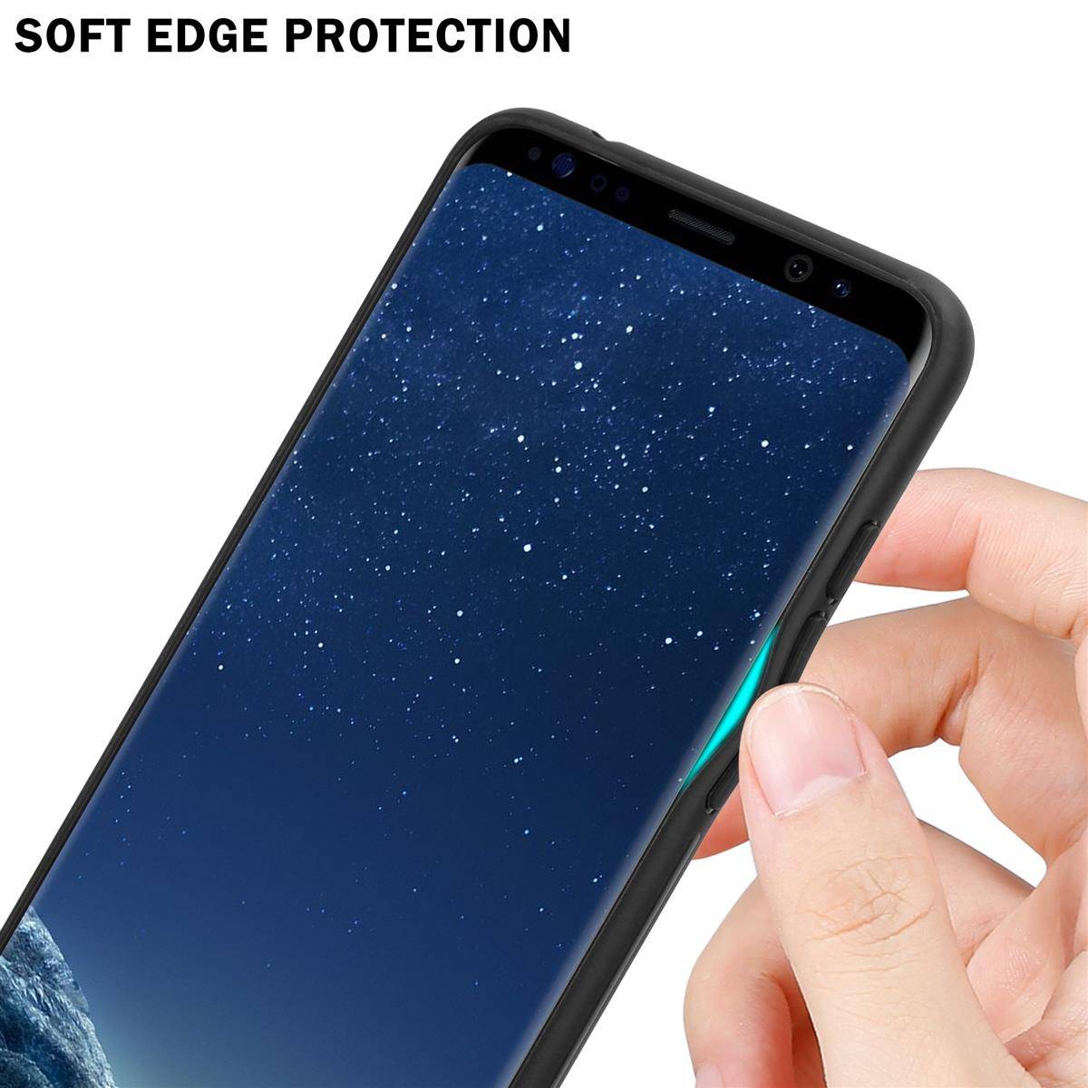 Cadorabo Hülle für Samsung Galaxy S8 Schutz Hülle in Pink Handyhülle TPU Etui Cover Case Tempered Glas-4