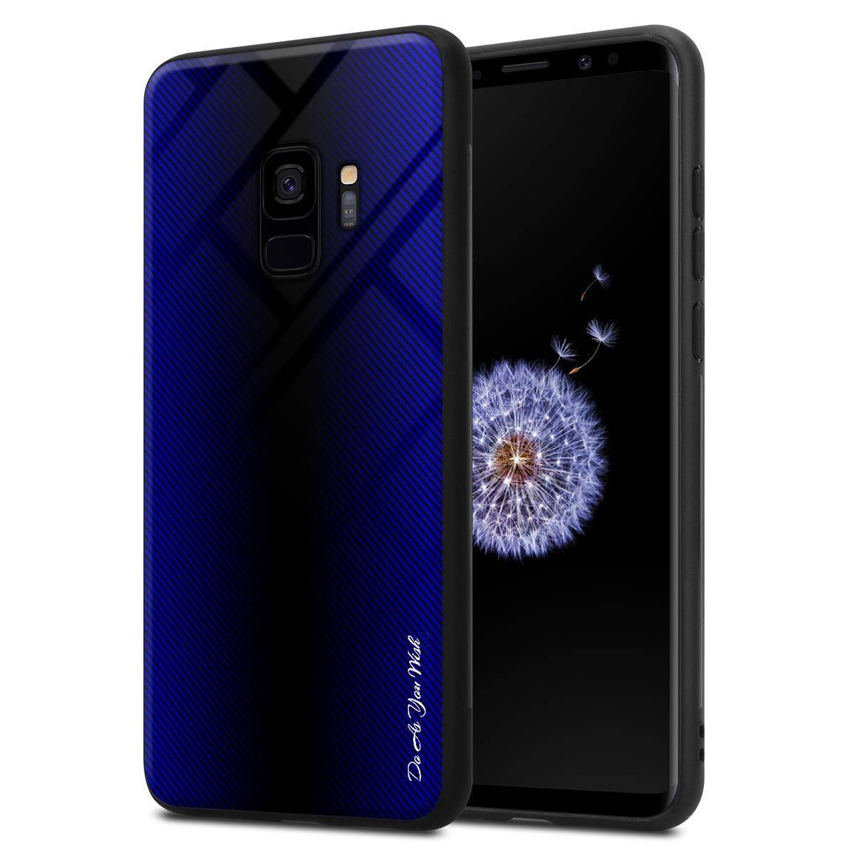 Cadorabo Hülle für Samsung Galaxy S9 Schutz Hülle in Lila Handyhülle TPU Etui Cover Case Tempered Glas-0