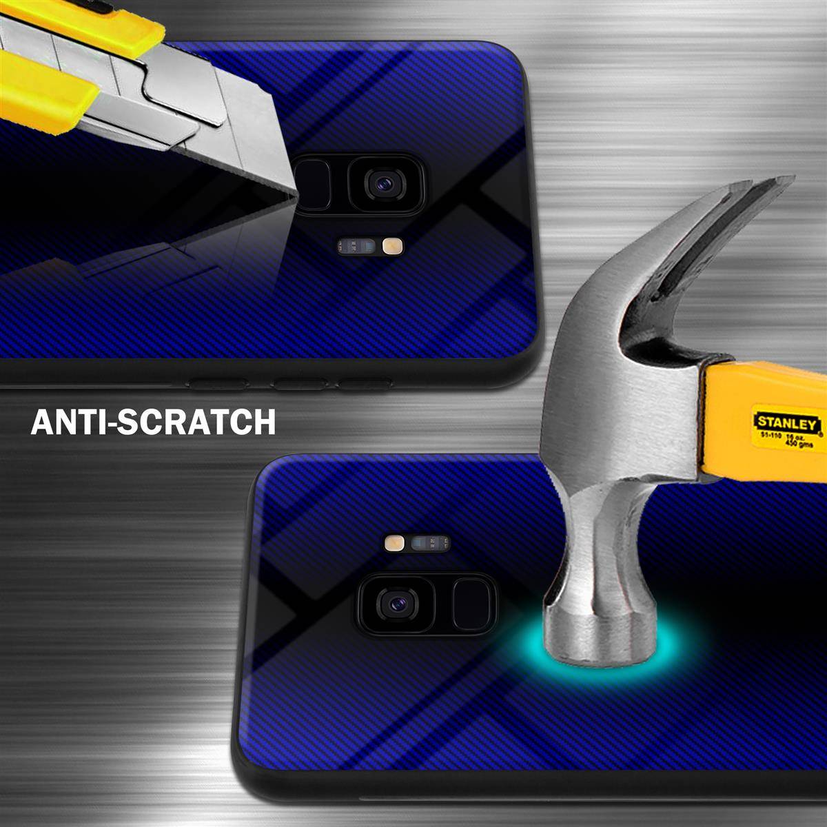 Cadorabo Hülle für Samsung Galaxy S9 Schutz Hülle in Lila Handyhülle TPU Etui Cover Case Tempered Glas-2