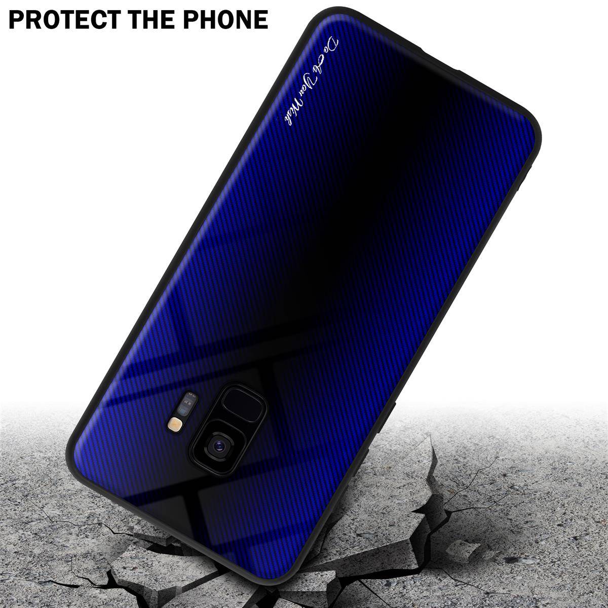 Cadorabo Hülle für Samsung Galaxy S9 Schutz Hülle in Lila Handyhülle TPU Etui Cover Case Tempered Glas-3