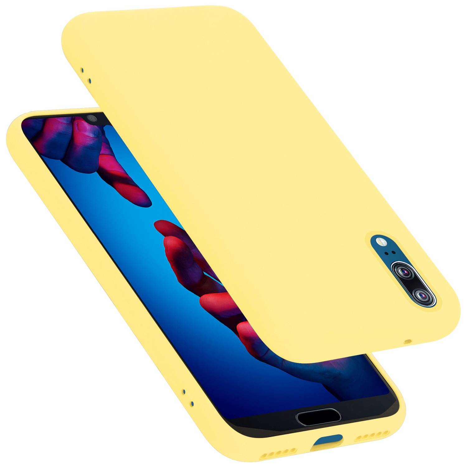Cadorabo Schutzhülle für Huawei P20 Hülle in Gelb Handyhülle Case Cover TPU Etui-0