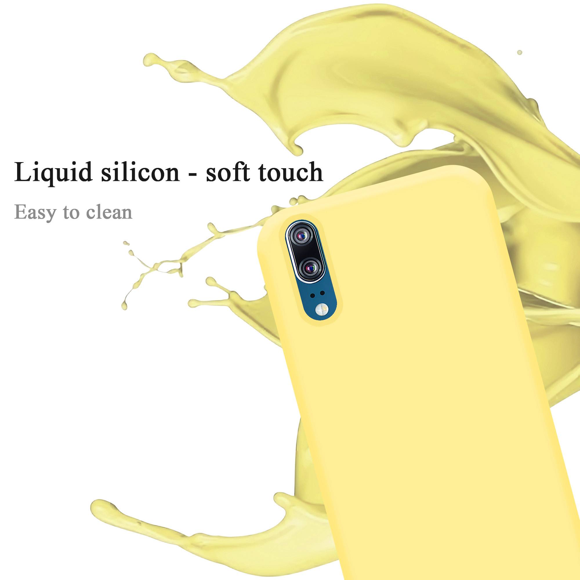 Cadorabo Schutzhülle für Huawei P20 Hülle in Gelb Handyhülle Case Cover TPU Etui-1