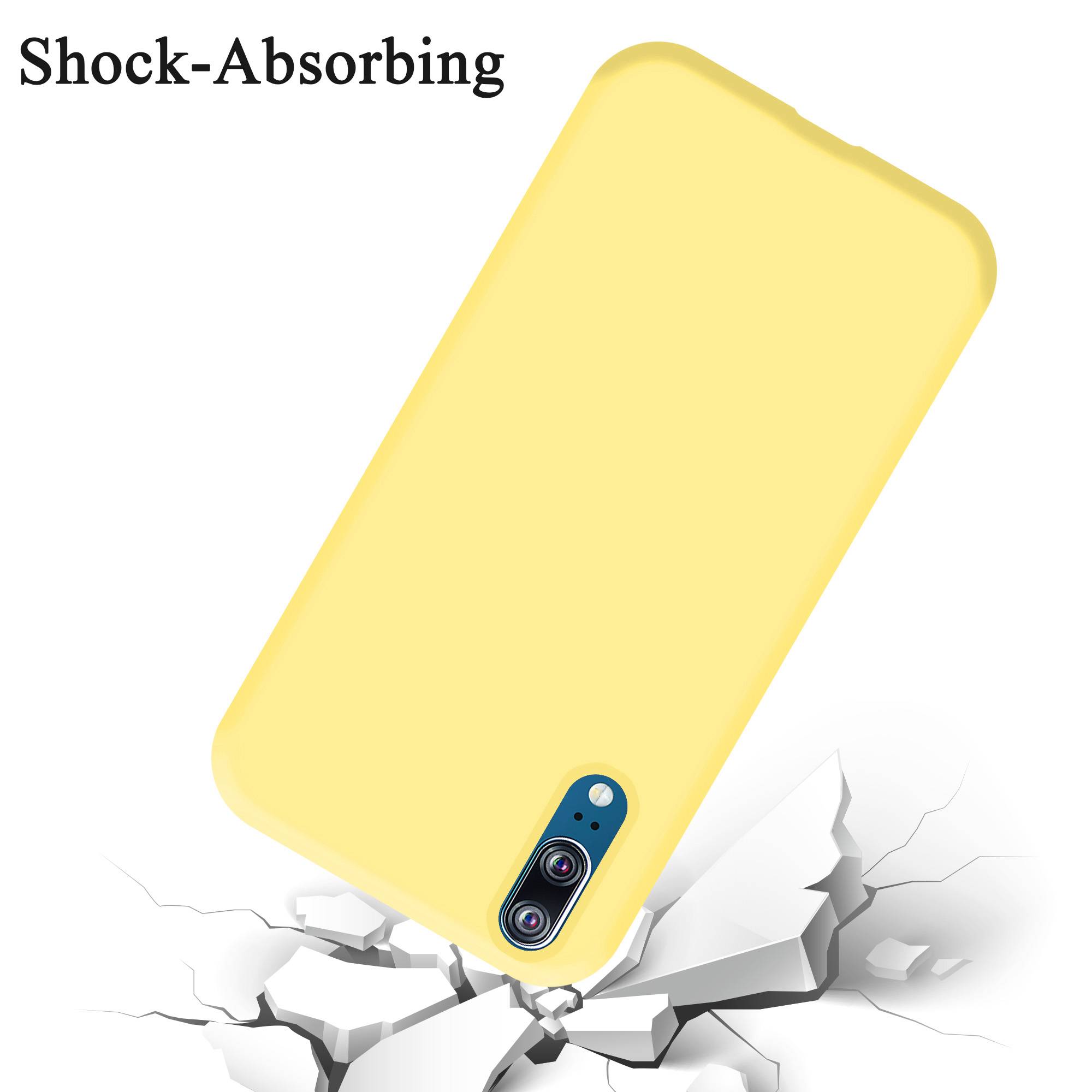 Cadorabo Schutzhülle für Huawei P20 Hülle in Gelb Handyhülle Case Cover TPU Etui-2