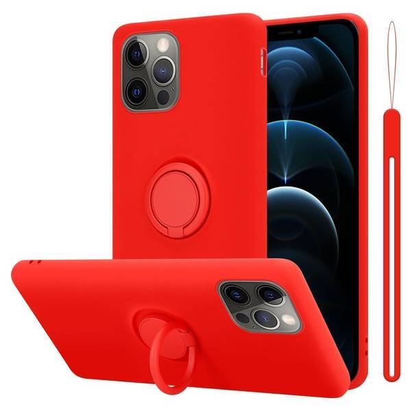 Cadorabo Hülle für Apple iPhone 13 PRO Schutz Hülle in Rot Handyhülle TPU Etui Case Cover