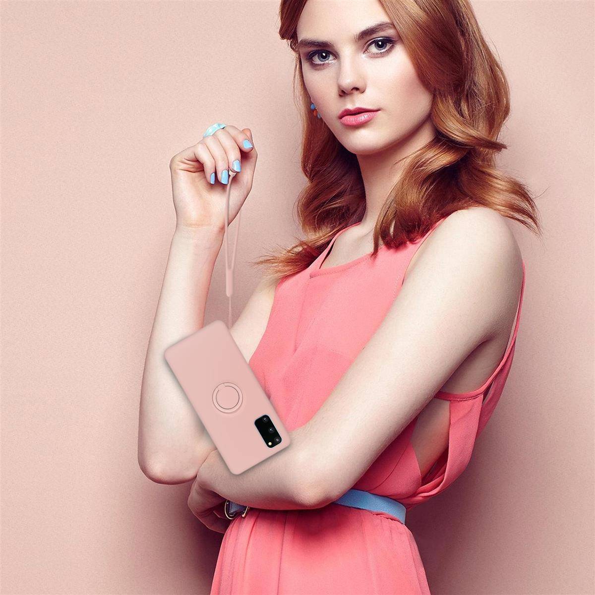Cadorabo Hülle für Samsung Galaxy S20 FE Schutz Hülle in Rosa Handyhülle TPU Etui Case Cover-3