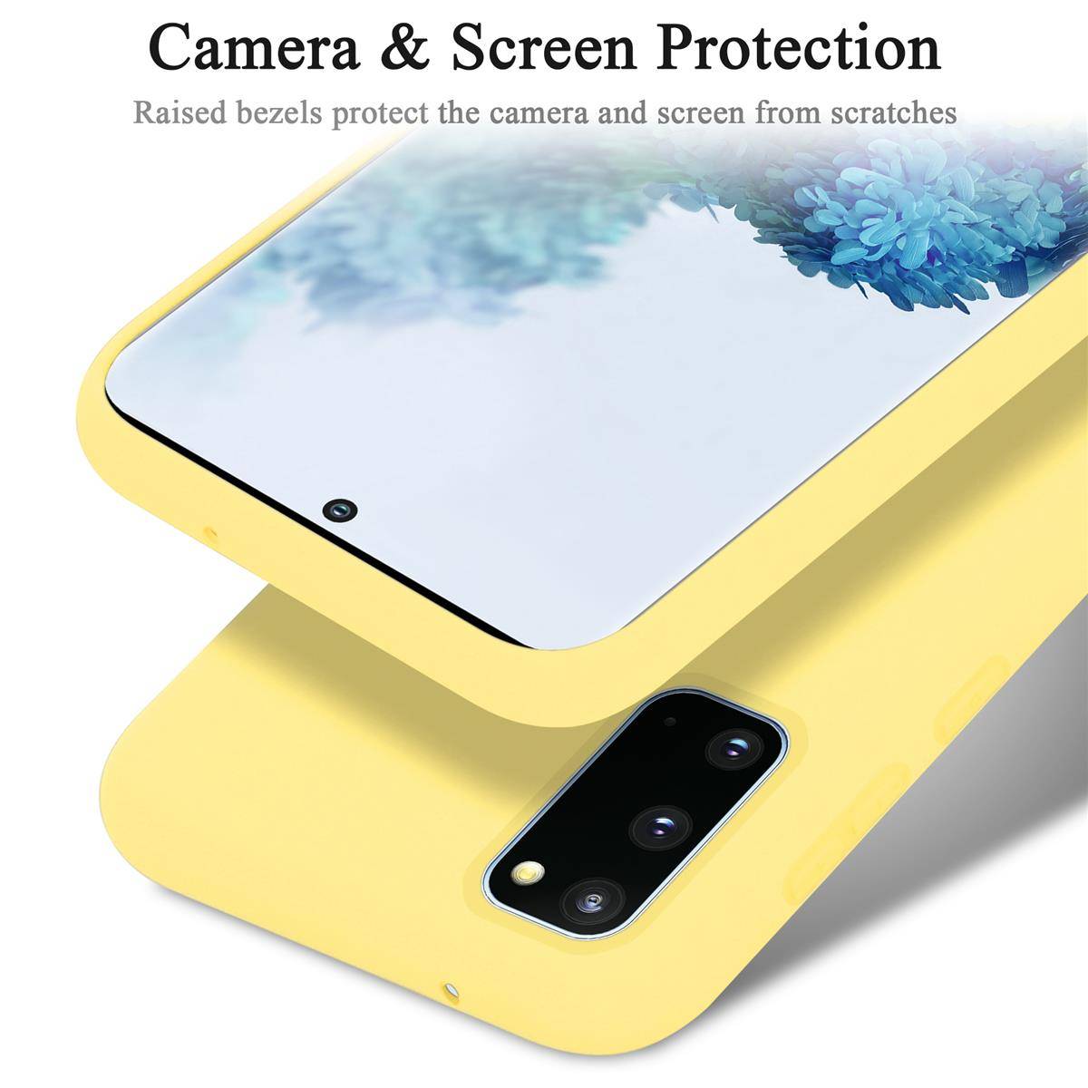 Cadorabo Schutzhülle für Samsung Galaxy S20 Hülle in Gelb Handyhülle Case Cover TPU Etui-3