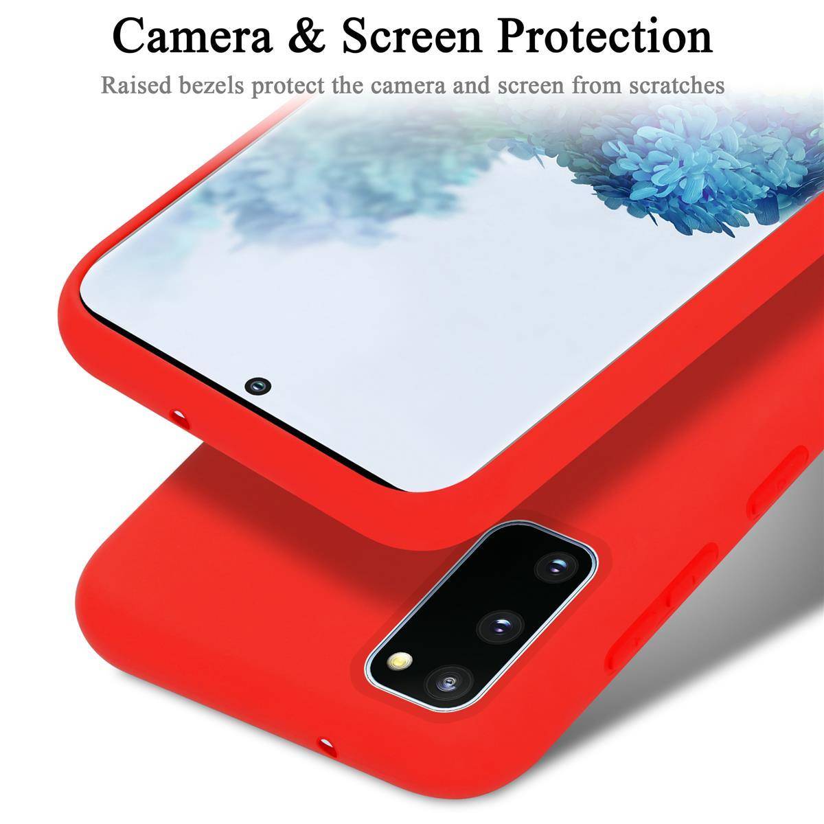 Cadorabo Schutzhülle für Samsung Galaxy S20 FE Hülle in Rot Handyhülle Case Cover TPU Etui-4