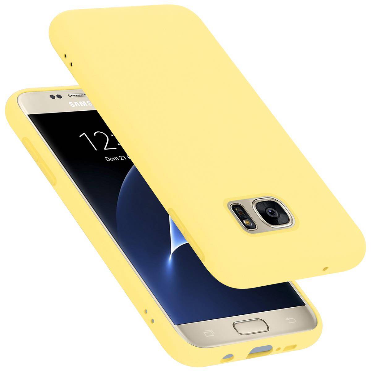 Cadorabo Schutzhülle für Samsung Galaxy S7 Hülle in Gelb Handyhülle Case Cover TPU Etui-0
