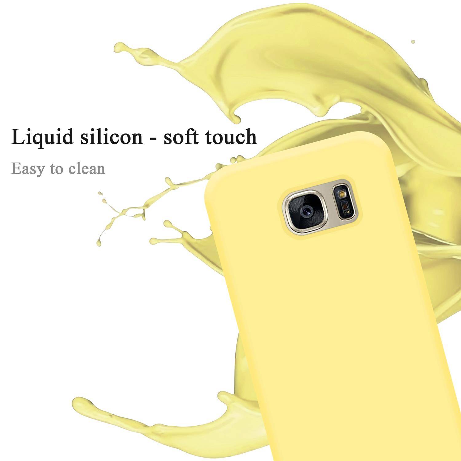 Cadorabo Schutzhülle für Samsung Galaxy S7 Hülle in Gelb Handyhülle Case Cover TPU Etui-2