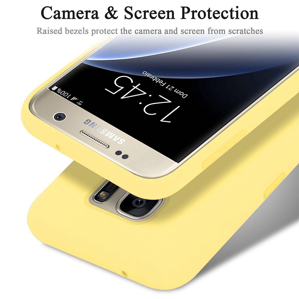 Cadorabo Schutzhülle für Samsung Galaxy S7 Hülle in Gelb Handyhülle Case Cover TPU Etui-4