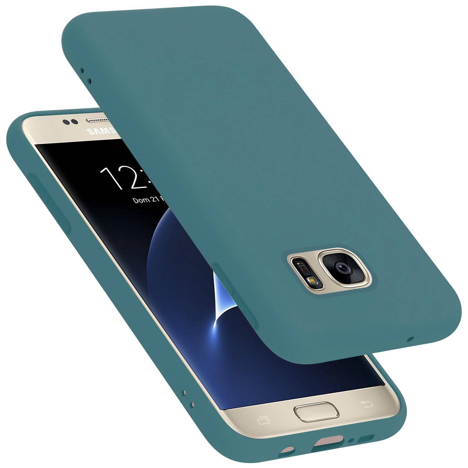 Cadorabo Schutzhülle für Samsung Galaxy S7 Hülle in Grün Handyhülle Case Cover TPU Etui-0