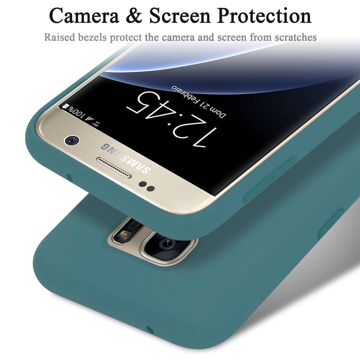 Cadorabo Schutzhülle für Samsung Galaxy S7 Hülle in Grün Handyhülle Case Cover TPU Etui-4