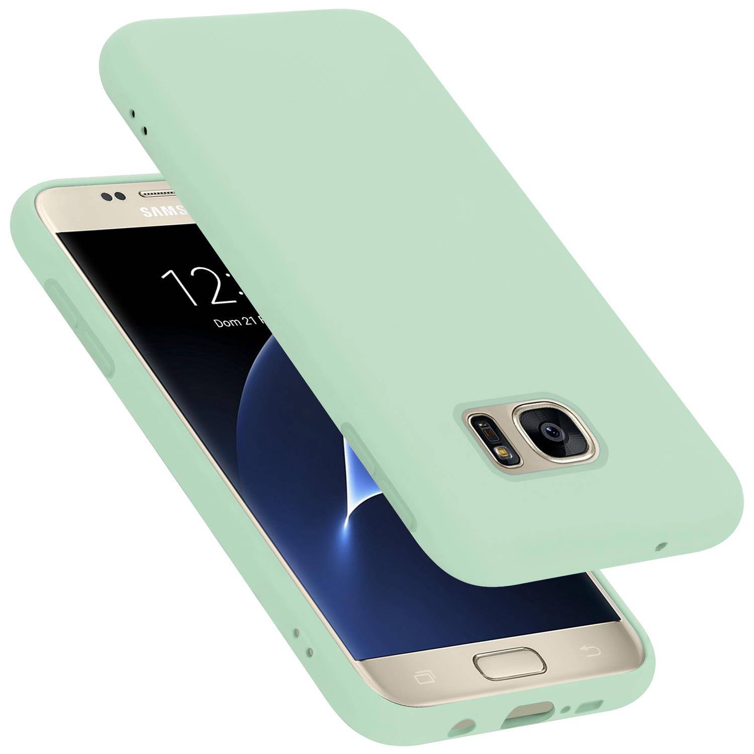Cadorabo Schutzhülle für Samsung Galaxy S7 Hülle in Grün Handyhülle Case Cover TPU Etui-0