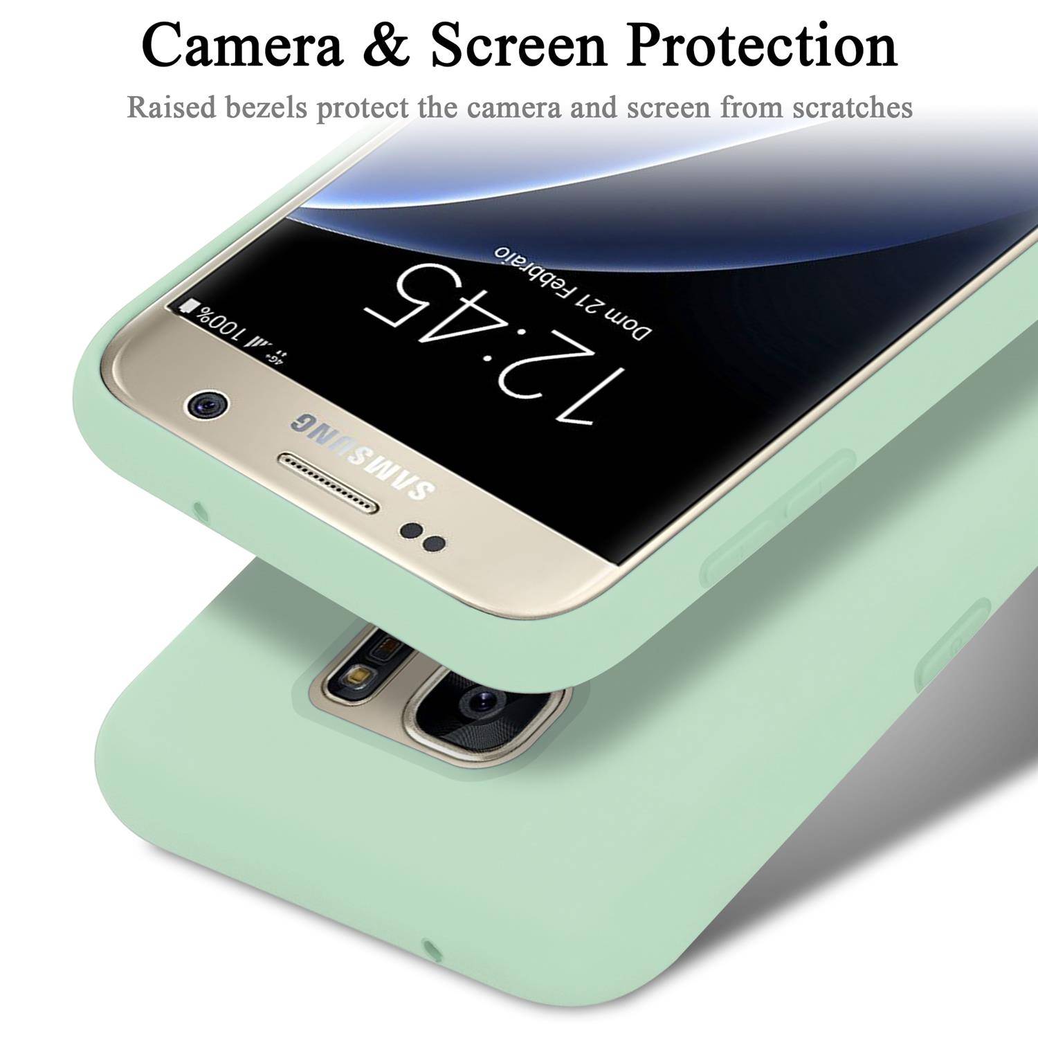 Cadorabo Schutzhülle für Samsung Galaxy S7 Hülle in Grün Handyhülle Case Cover TPU Etui-4