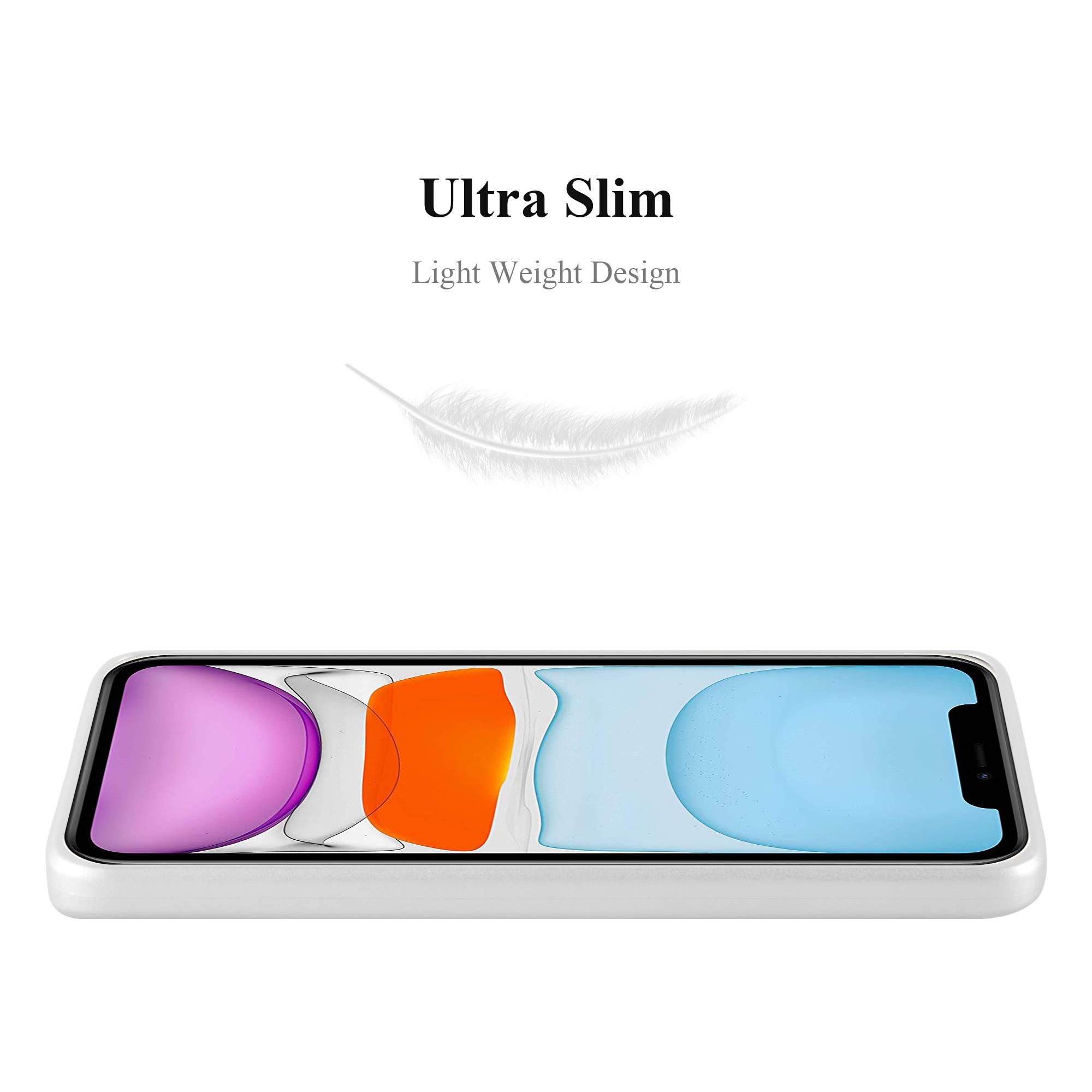 Cadorabo Schutzhülle für Apple iPhone 11 Hülle in Silber Handyhülle TPU Silikon Etui Cover Case-2