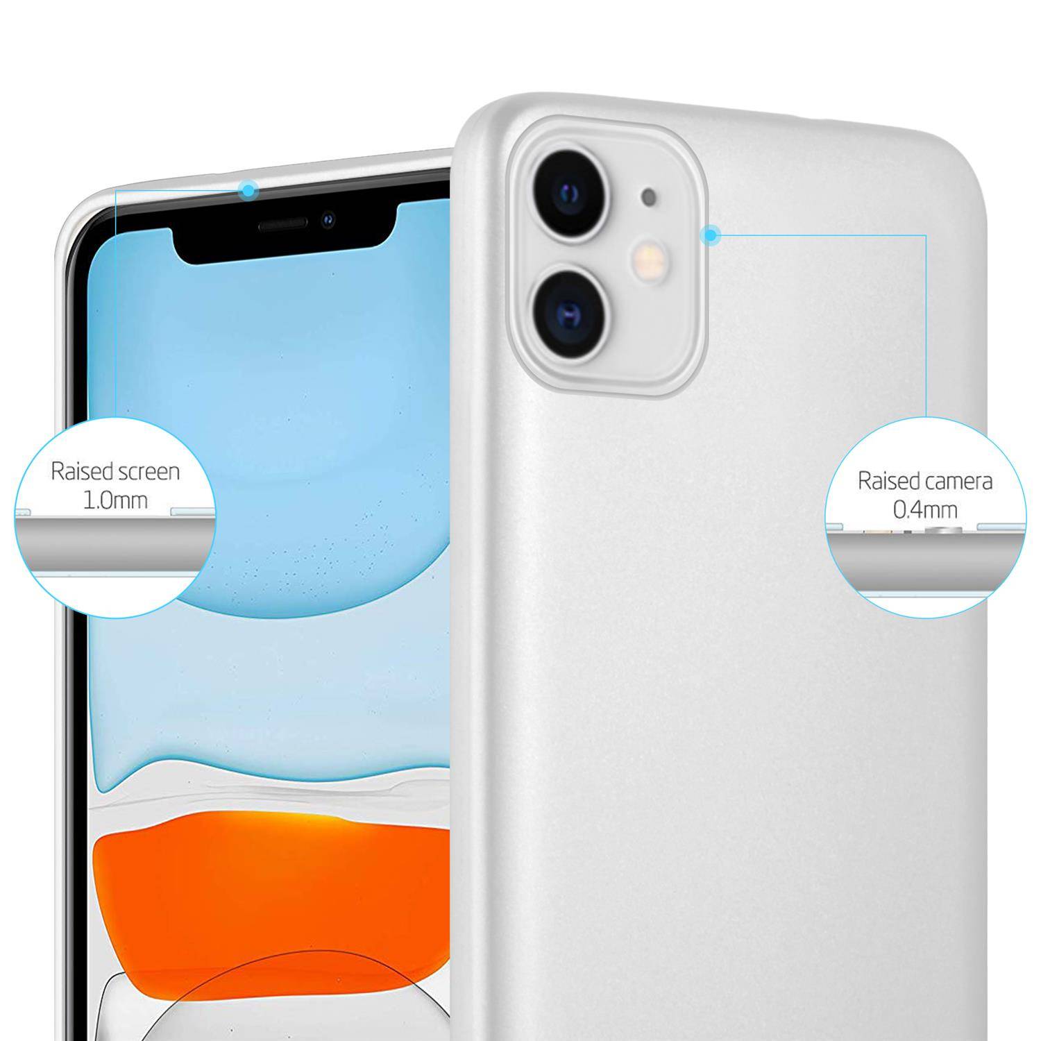 Cadorabo Schutzhülle für Apple iPhone 11 Hülle in Silber Handyhülle TPU Silikon Etui Cover Case-3