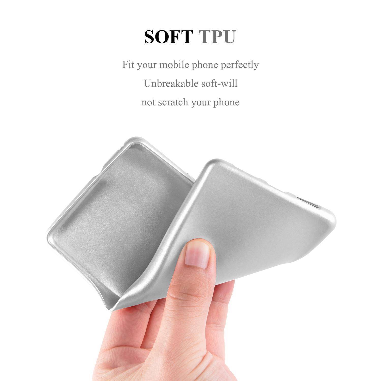 Cadorabo Schutzhülle für Apple iPhone 11 Hülle in Silber Handyhülle TPU Silikon Etui Cover Case-4