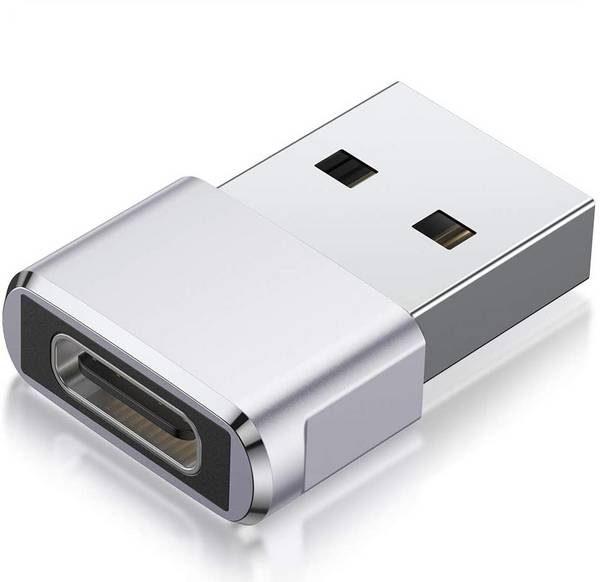 Cadorabo USB Adapter in Silber USB C auf USB Adapter Konverter