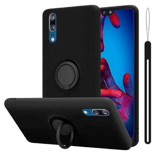 Cadorabo Hülle für Huawei P20 Schutz Hülle in Schwarz Handyhülle TPU Etui Case Cover