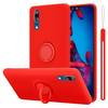 Cadorabo Hülle für Huawei P20 Schutz Hülle in Rot Handyhülle TPU Etui Case Cover