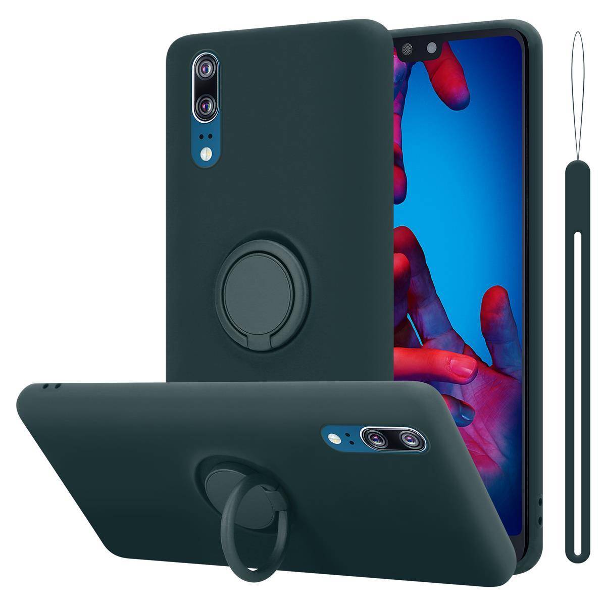 Cadorabo Hülle für Huawei P20 Schutz Hülle in Grün Handyhülle TPU Etui Case Cover-0
