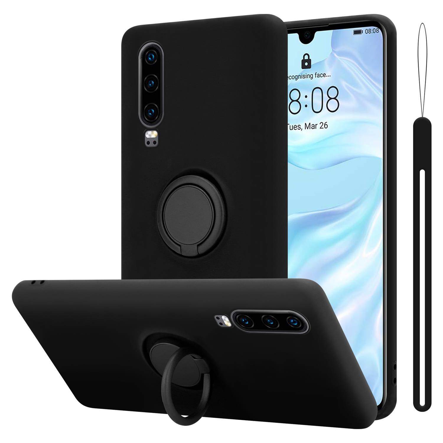 Cadorabo Hülle für Huawei P30 Schutz Hülle in Schwarz Handyhülle TPU Etui Case Cover-0