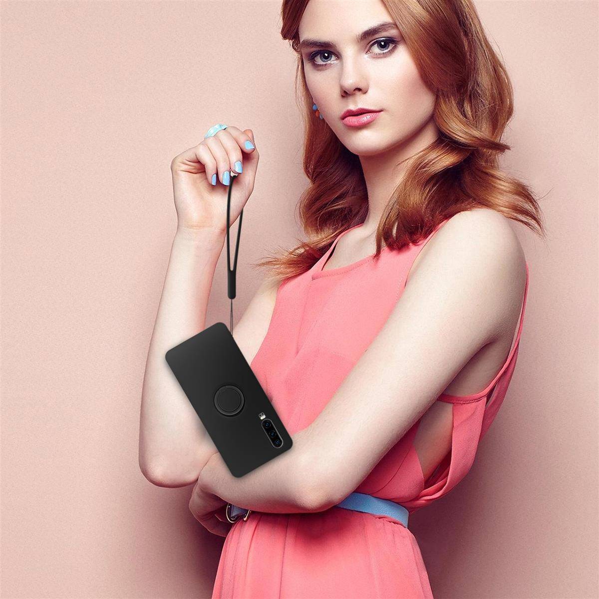 Cadorabo Hülle für Huawei P30 Schutz Hülle in Schwarz Handyhülle TPU Etui Case Cover-3