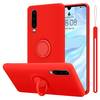 Cadorabo Hülle für Huawei P30 Schutz Hülle in Rot Handyhülle TPU Etui Case Cover