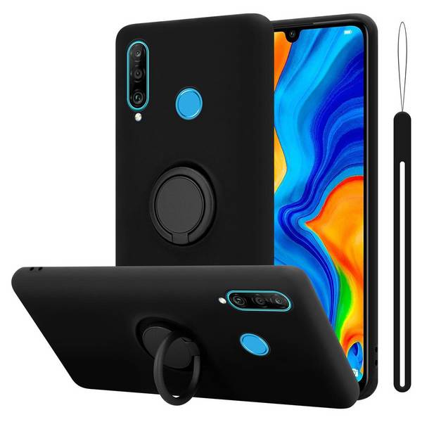 Cadorabo Hülle für Huawei P30 LITE Schutz Hülle in Schwarz Handyhülle TPU Etui Case Cover